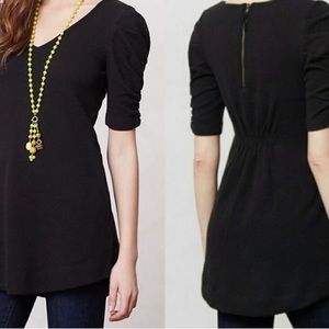 Anthropologie Deletta Black Tunic Women's Size Small